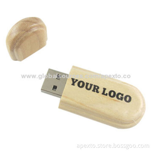 Maple Wood USB Stick with 16GB Storage Capacity, Supports Password Protection and Bootable Function